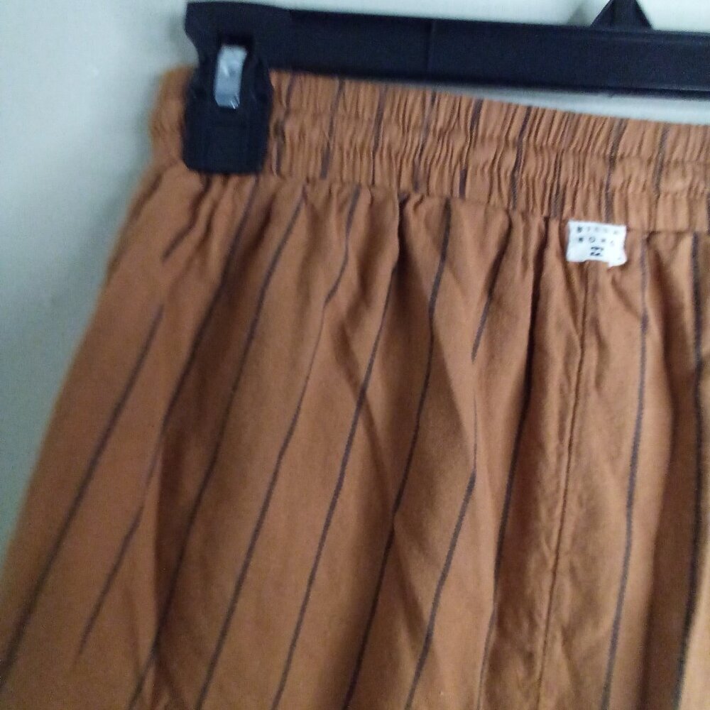 Billbong Shorts Women S Elastic Waist Drawstring Casual Stripe Brown - Picture 11 of 14